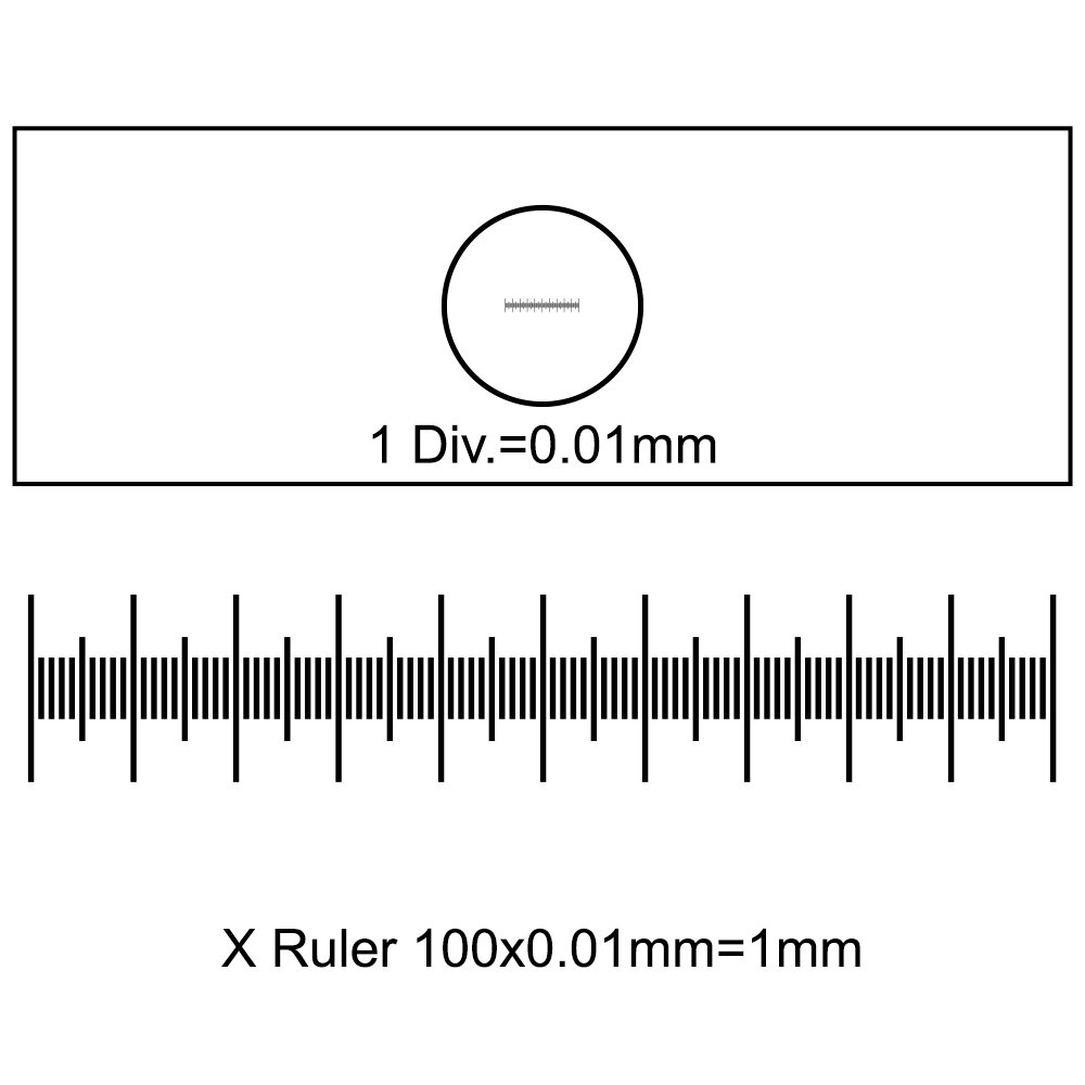 Калібрувальна лінійка SIGETA X 1мм / 100 Div.x0.01мм