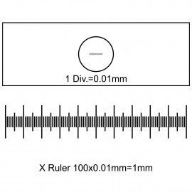 Калибровочная линейка SIGETA X 1мм/100 Div.x0.01мм