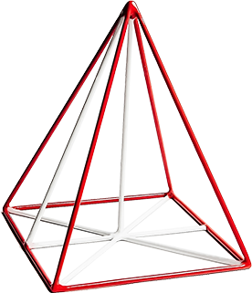 Правильна чотирикутна піраміда, (міцний пластик з заокругленими кутами та верхівками).