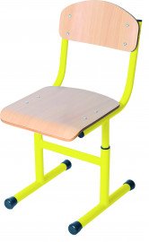 Стілець Т—подібний регульований по висоті 331х417х(618—738) мм, №2—5 (h=300—420 мм) кругла труба d—25/32мм, з покриттям HPL