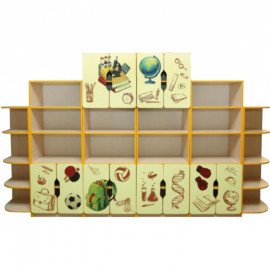 Стінка «Пізнайко» 3220х410х1885 мм (Складається з елементів: 5401×2, 5402+Ф3 П, 5402+Ф4 П, 5404+Ф1 П, 5404+Ф2 П) Колір: Дуб молочний, Жасм