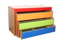 Ліжко дитяче 3—ярусне з кришкою 1552х682(2522)х950мм