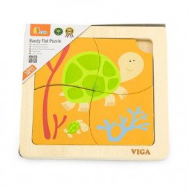 Дерев'яний міні-пазл Viga Toys Черепашки, 4 ел. (50143)