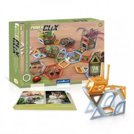 Магнітний конструктор Guidecraft PowerClix Frames Natural, 74 деталі