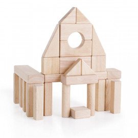 Деревянные кубики Guidecraft Unit Blocks из некрашеного дерева Геометрические формы, 28 шт. (G2101B) (G2101B)