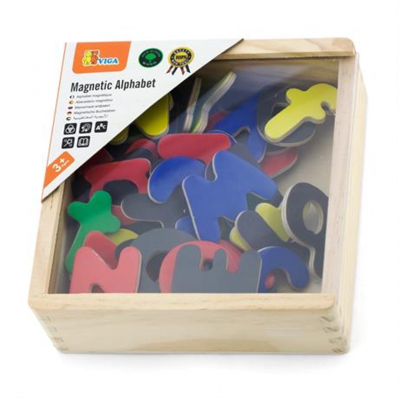 Набір магнітних букв Viga Toys Англійські великі і малі, 52 шт. (50324)