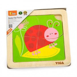 Дерев'яний міні-пазл Viga Toys Божа корівка, 4 ел.(50140)