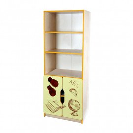 Стінка універсальна «Школа—Сад» елемент №2+Ф«Пізнайко № 4» 600х410х1594 мм Дуб молочний, Жасмін