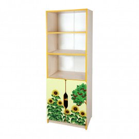 Стінка універсальна «Школа-Сад» елемент №2+Ф "Укр.тр. №3" 600х410х1594 мм Дуб молочний, Жасм