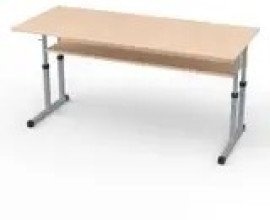 Стол учащийся 1-местный с вырезом под ученика и полкой, ростовая группа № 3-6