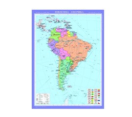 Политическая карта Южной Америки на планках м-б 1:8 000 000