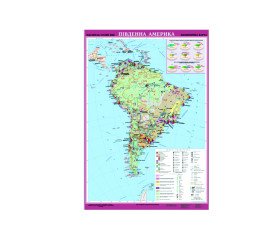 Экономическая карта Южной Америки на планках м-б 1:8 000 000