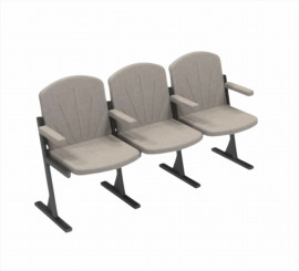 Крісло для актового залу м'яке 3-х місне, (тканина)